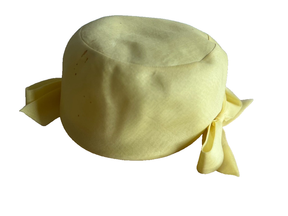 Vintage Made to Order Halston Bergdorf Goodman Yellow Pillbox Hat NYC